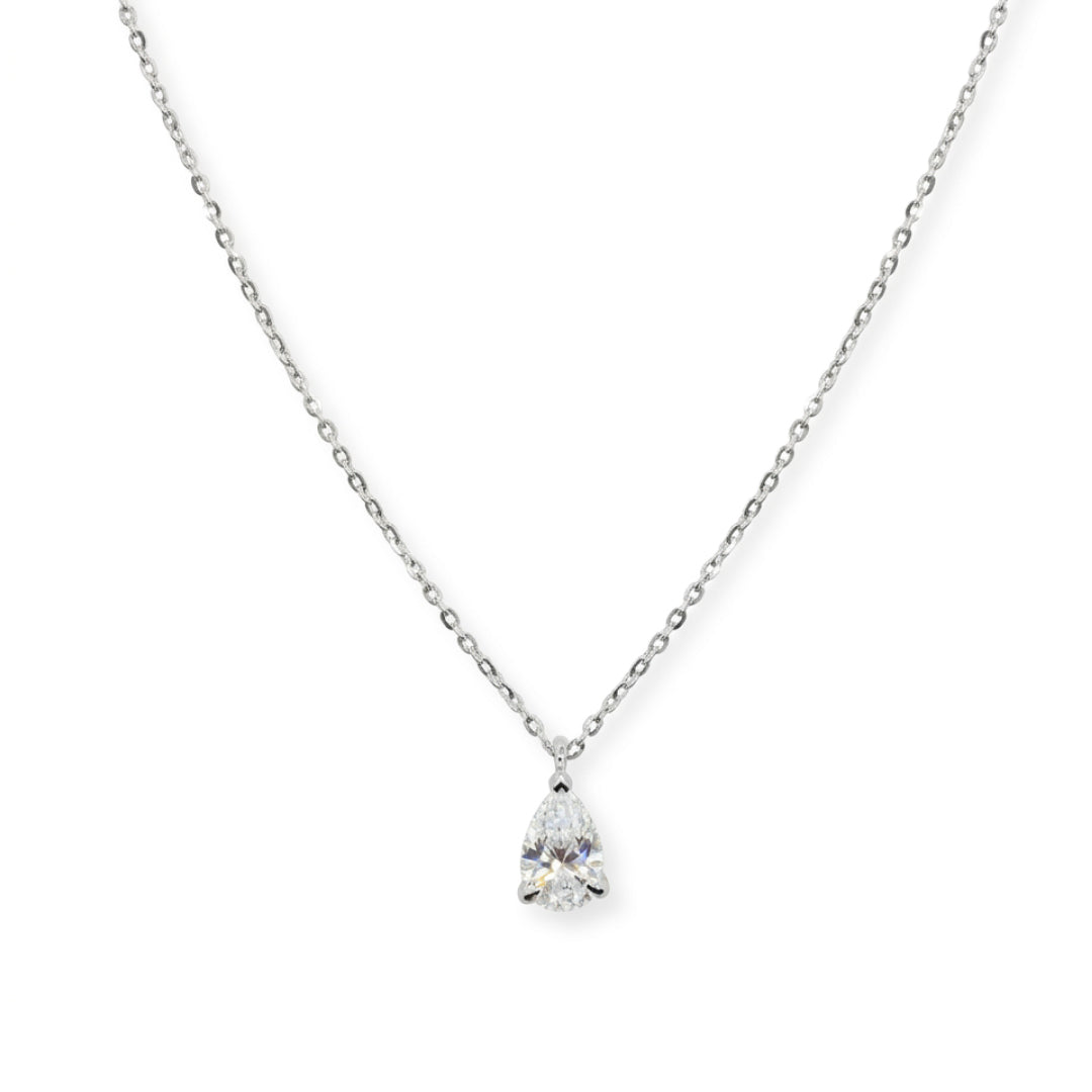 Gargantilla Solitario Pera 1ct Oro 14k