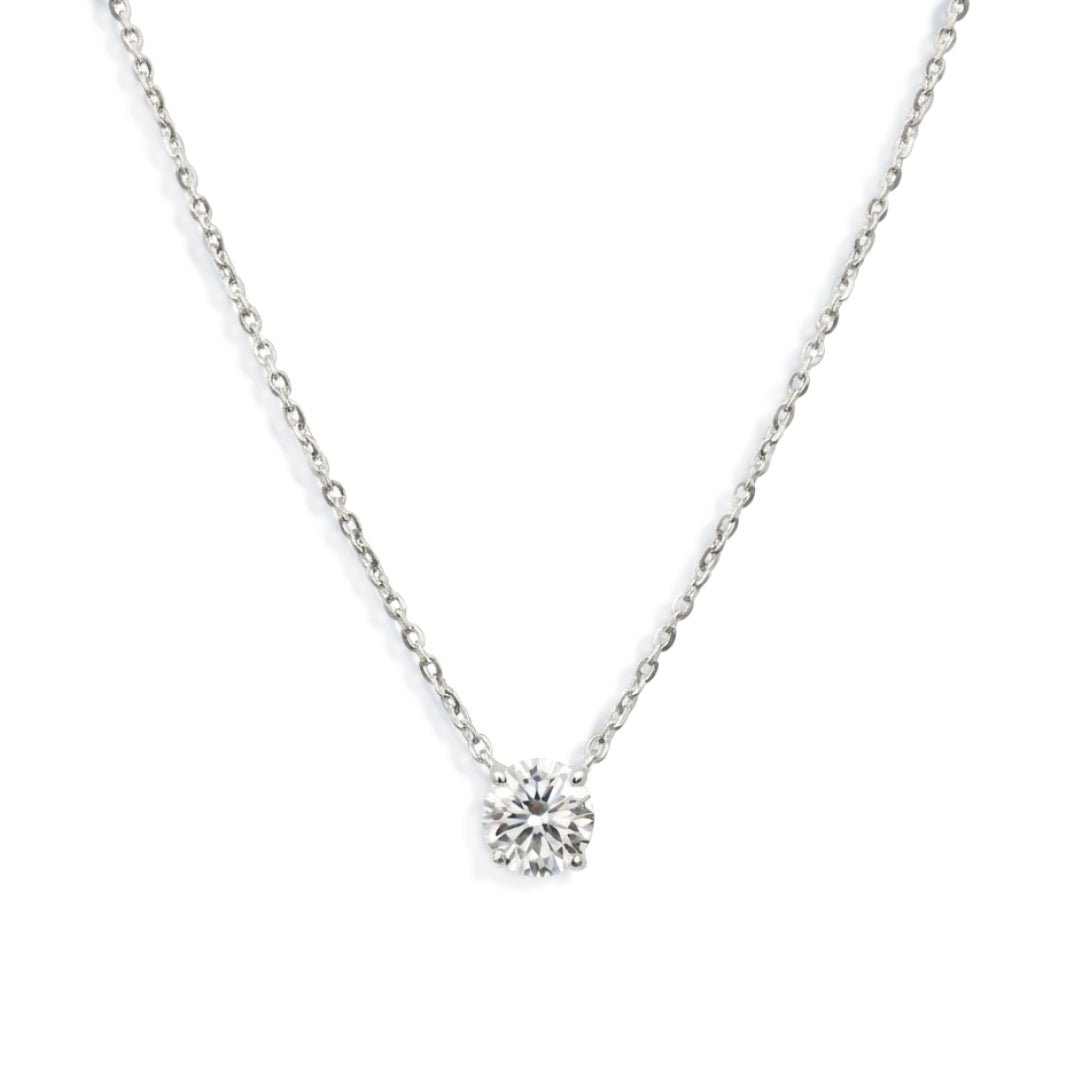 Gargantilla Solitario Redondo 1ct Oro 14k