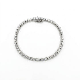 Brazalete Tenis Corte Redondo 5ct oro de 14k