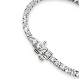 Brazalete Tenis Corte Redondo 5ct oro de 14k