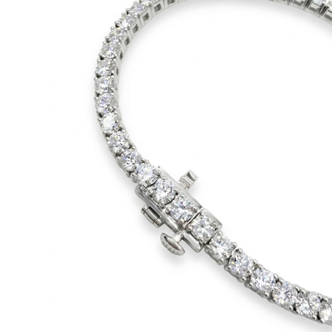 Brazalete Tenis Corte Redondo 5ct oro de 14k
