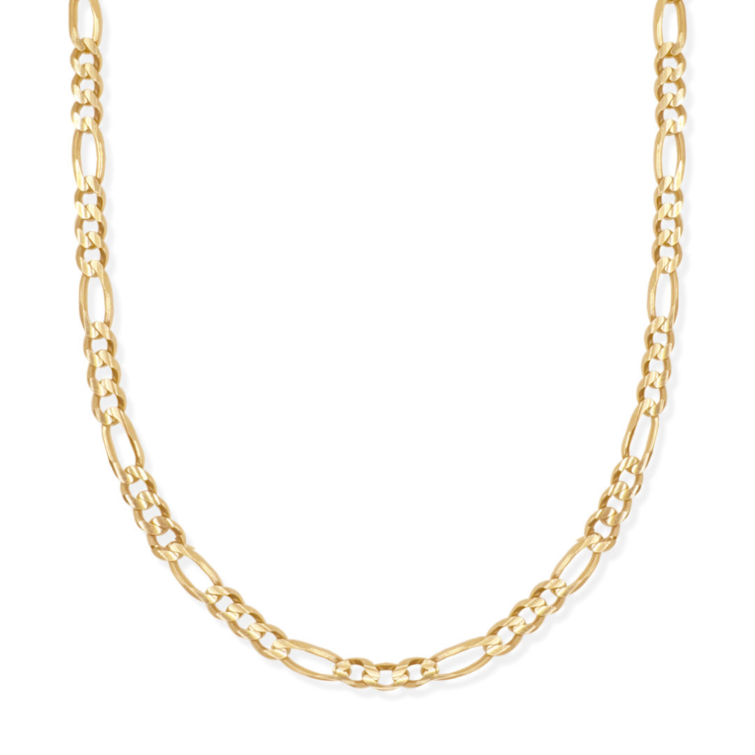CADENA FIGARO 3X1 8MM ORO 10K