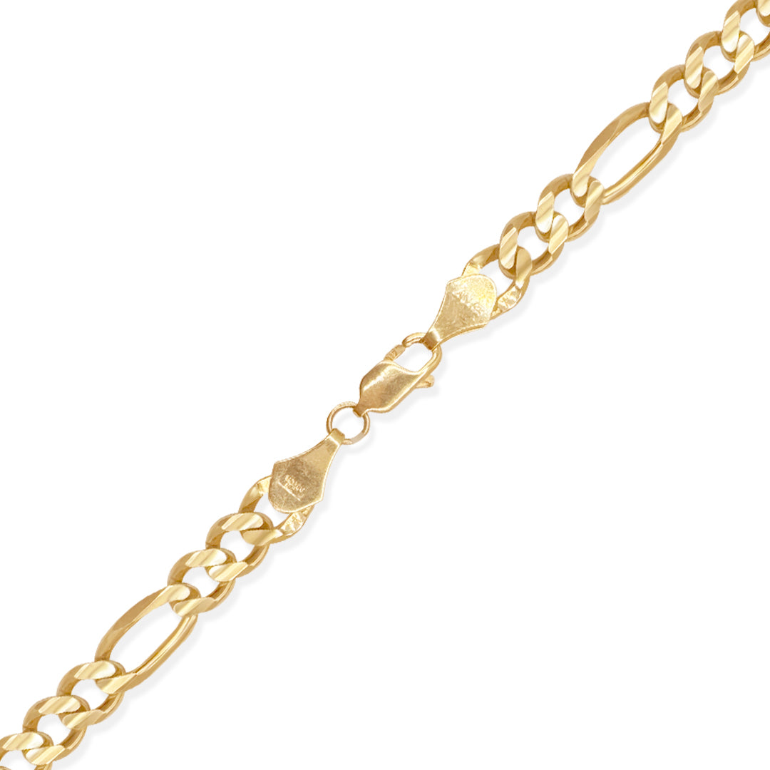 CADENA FIGARO 3X1 8MM ORO 10K