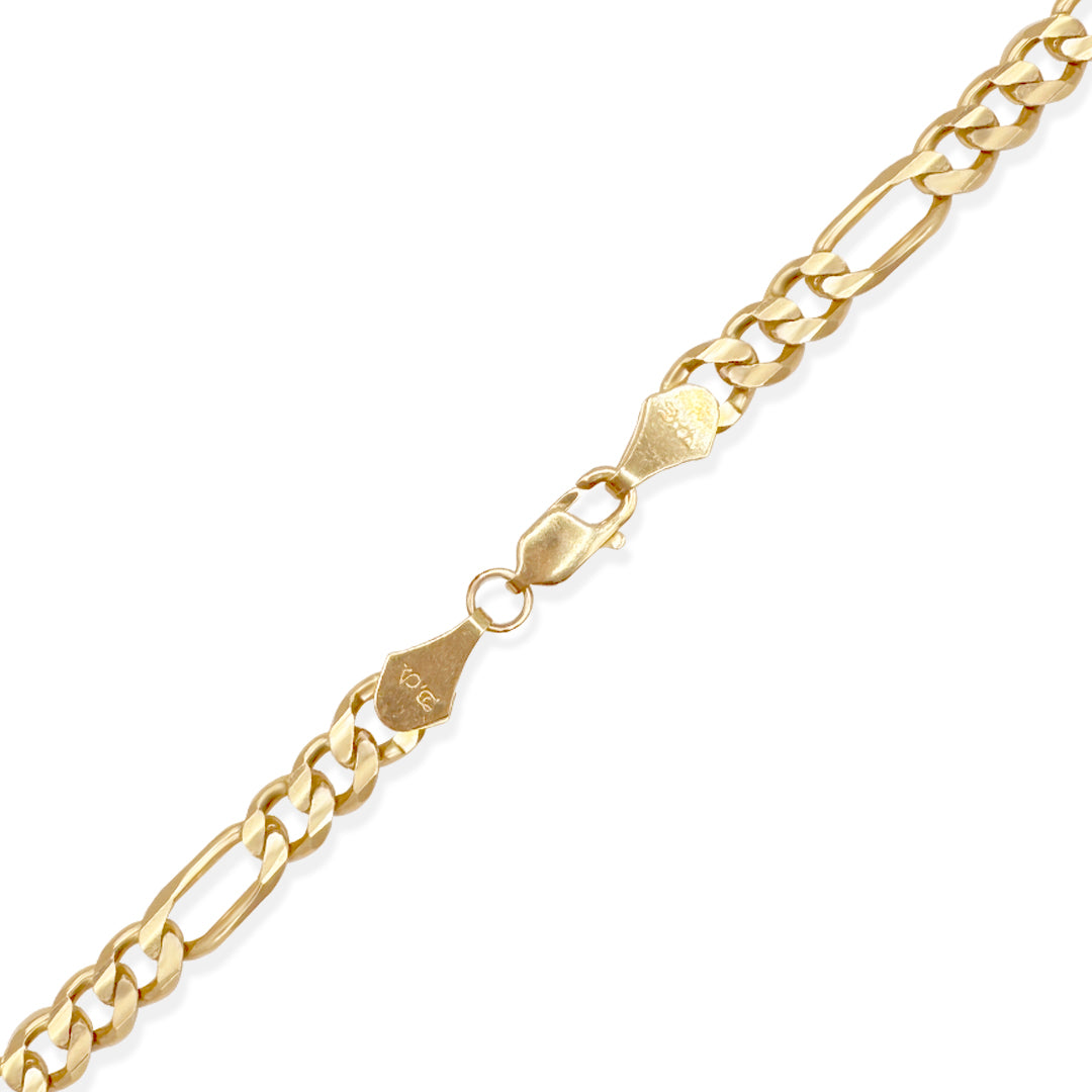 CADENA FIGARO 3X1 7MM ORO 10K