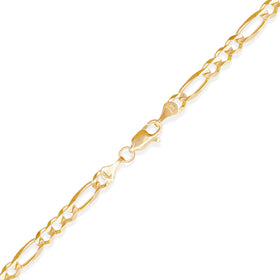Detalle acabado figaro en Oro 10K — Cadena Figaro 3x1 5mm Oro 10k. RG Joyeros.