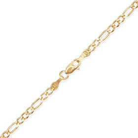 Detalle acabado figaro en Oro 10K — Cadena Figaro 3x1 3mm Oro 10k. RG Joyeros.