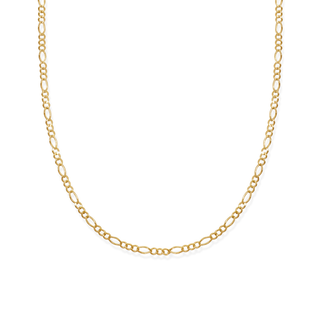 Cadena Figaro 3x1 Rombo 2.5mm Oro 10k de Oro 10K — joyería fina para mujer, envío gratis. RG Joyeros.