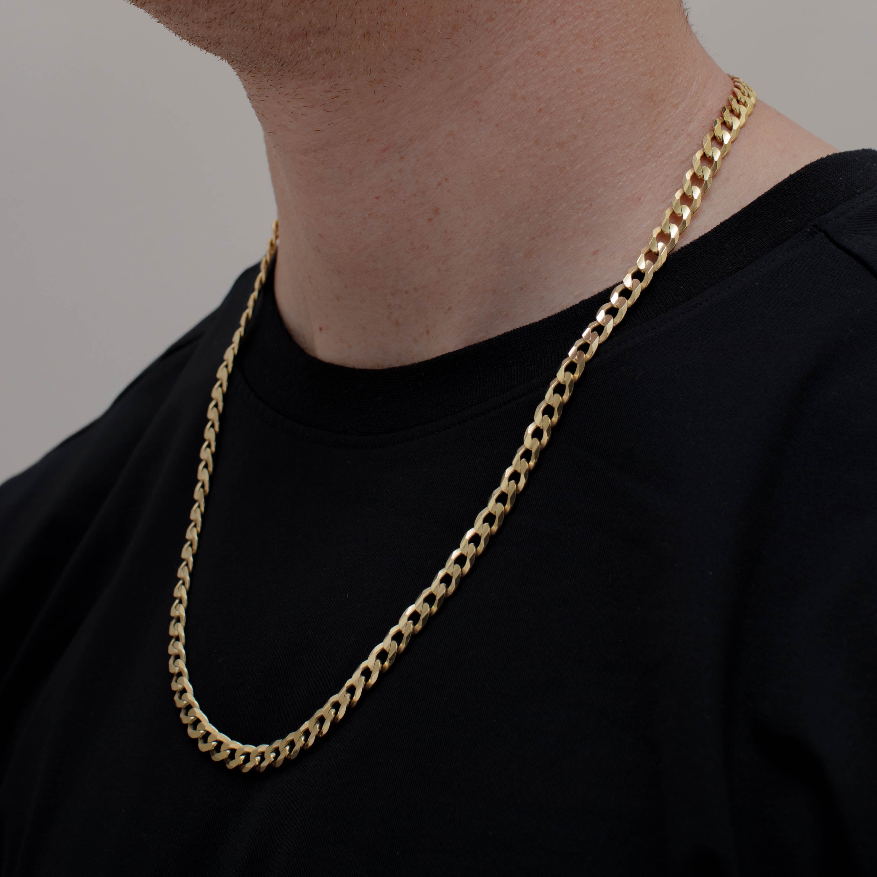 CADENA CUBANA AMERICANA SUPER 7MM ORO 10K