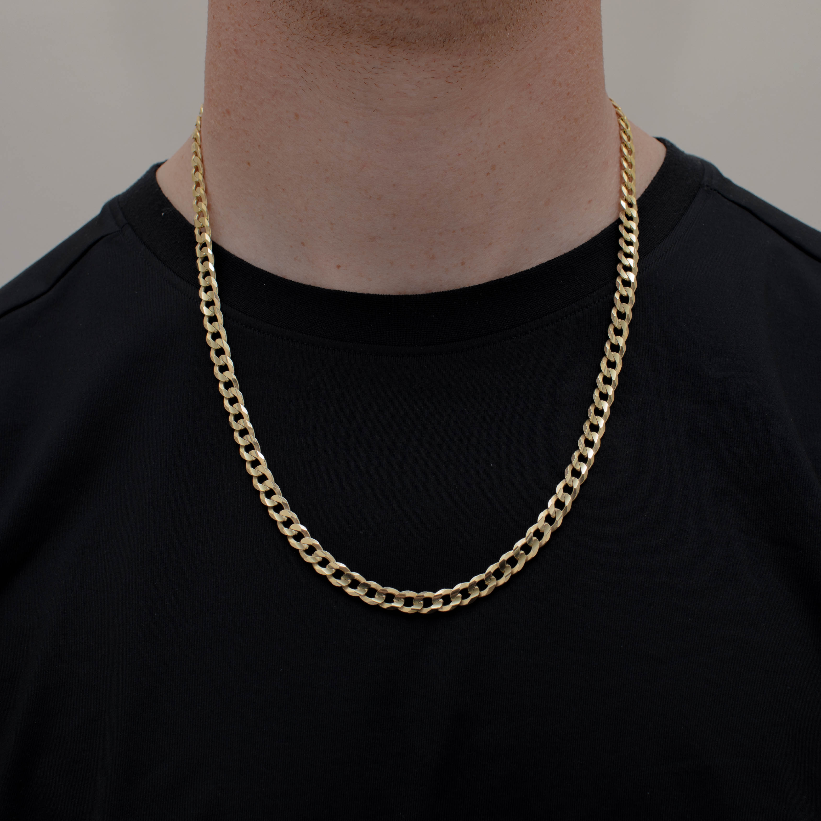 CADENA CUBANA AMERICANA SUPER 7MM ORO 10K