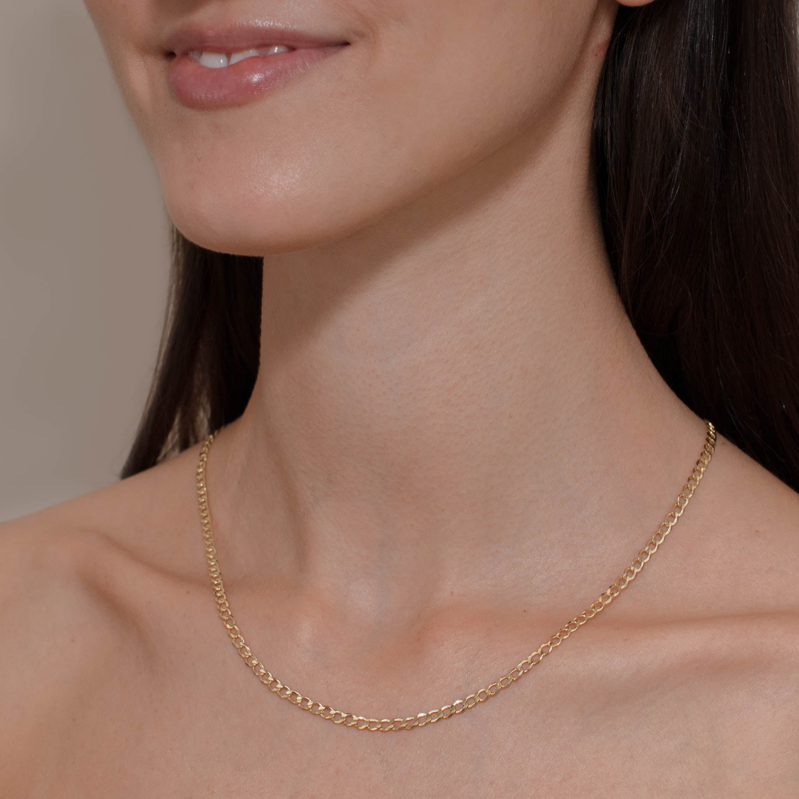 CADENA CUBANA AMERICANA 3.5MM ORO 10K