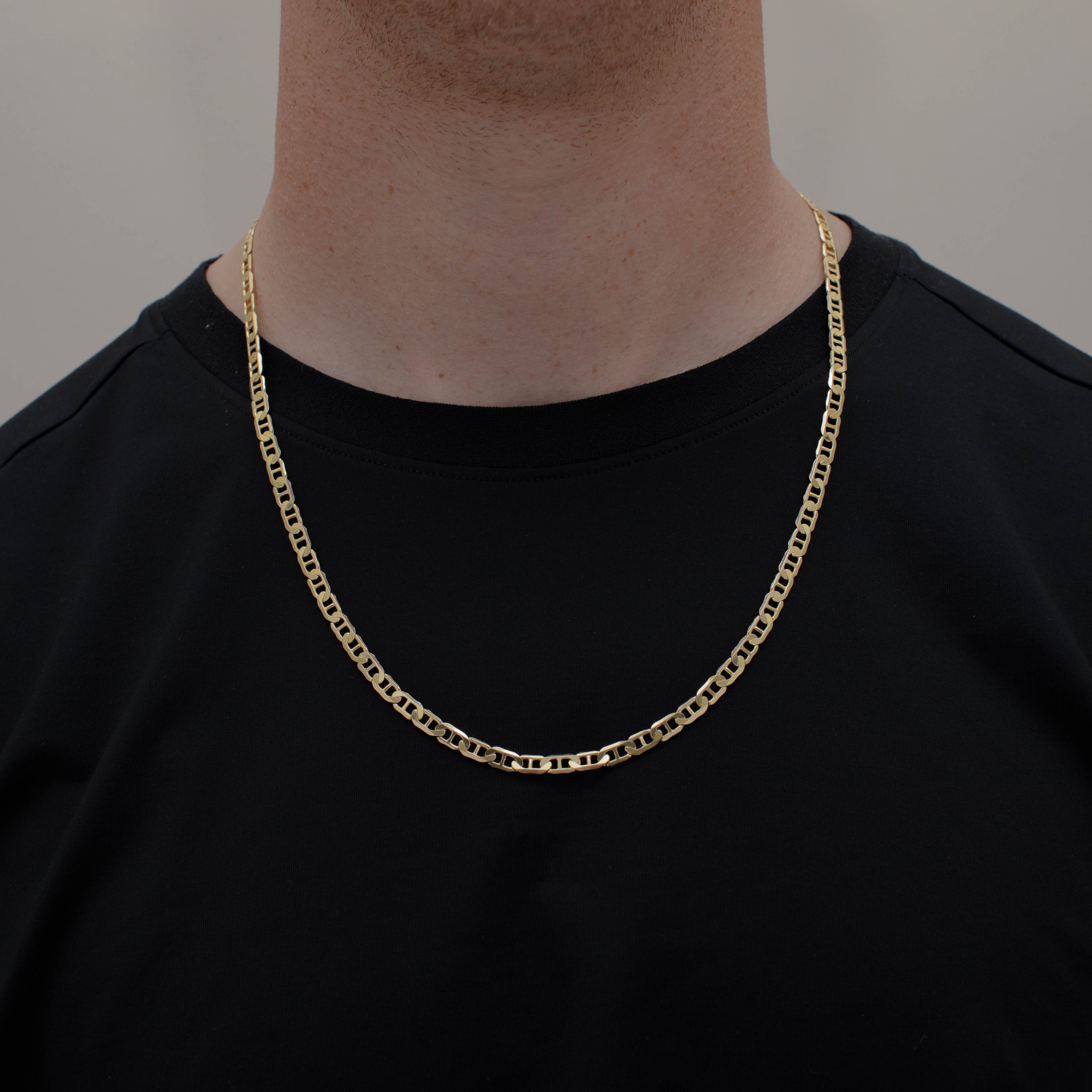 CADENA GUCHI ANCLA MARTILLADA 5MM ORO 10K