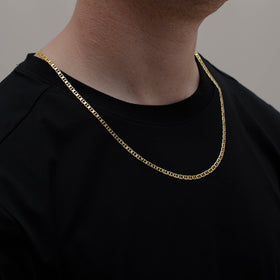 CADENA GUCHI ANCLA MARTILLADA 4MM ORO 10K