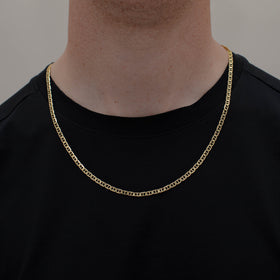 CADENA GUCHI ANCLA MARTILLADA 4MM ORO 10K