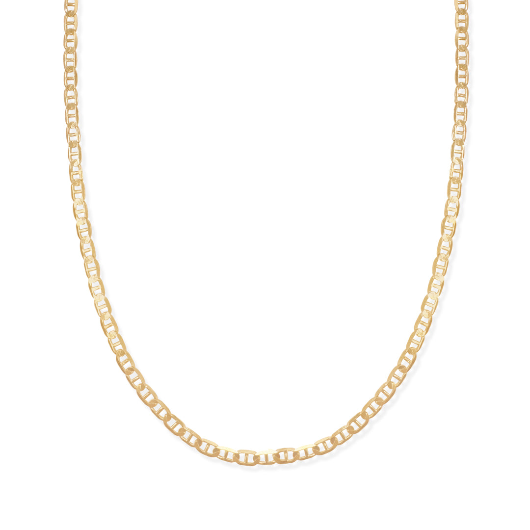 CADENA GUCHI ANCLA MARTILLADA 4MM ORO 10K