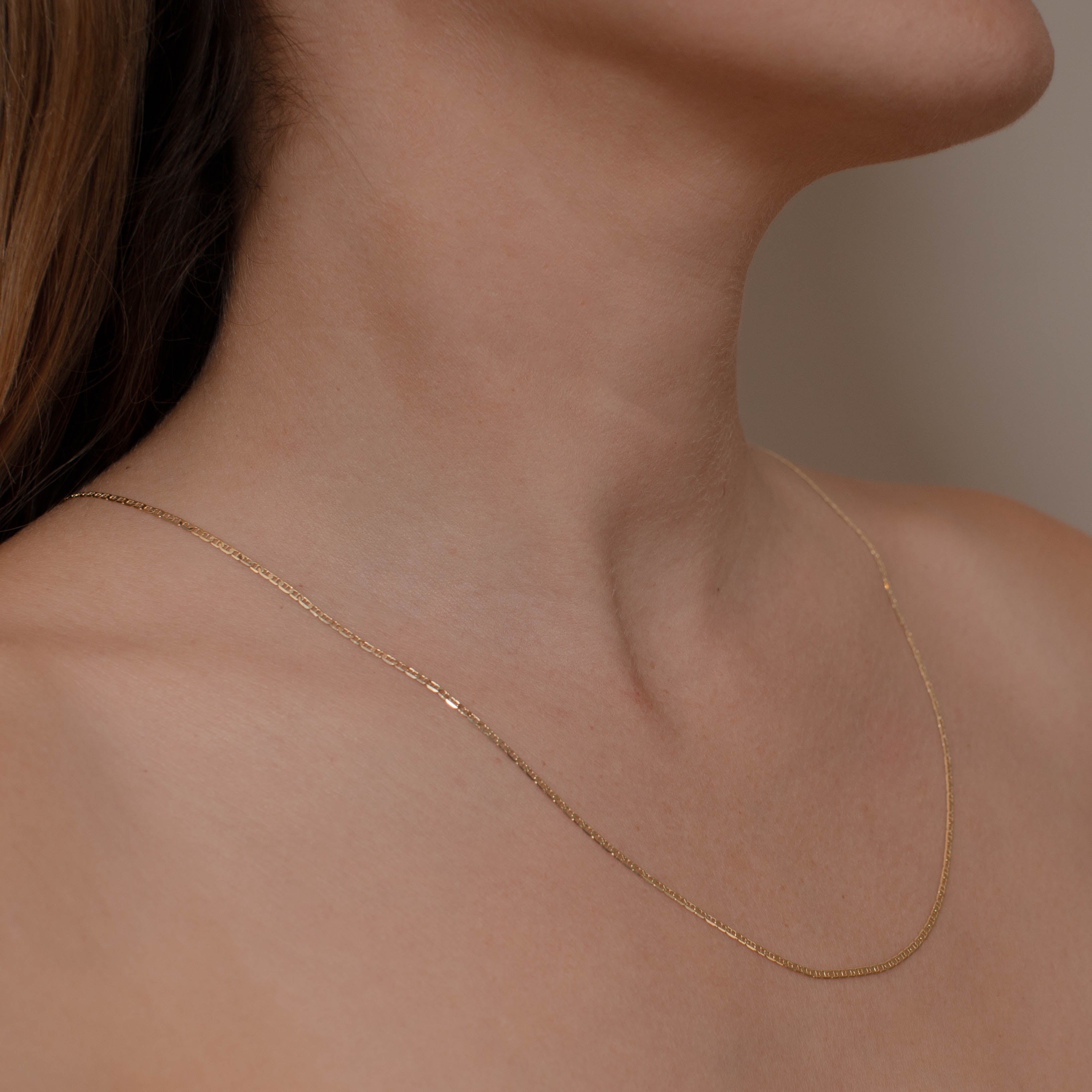 CADENA GUCHI ANCLA MARTILLADA 1.5MM ORO 10K