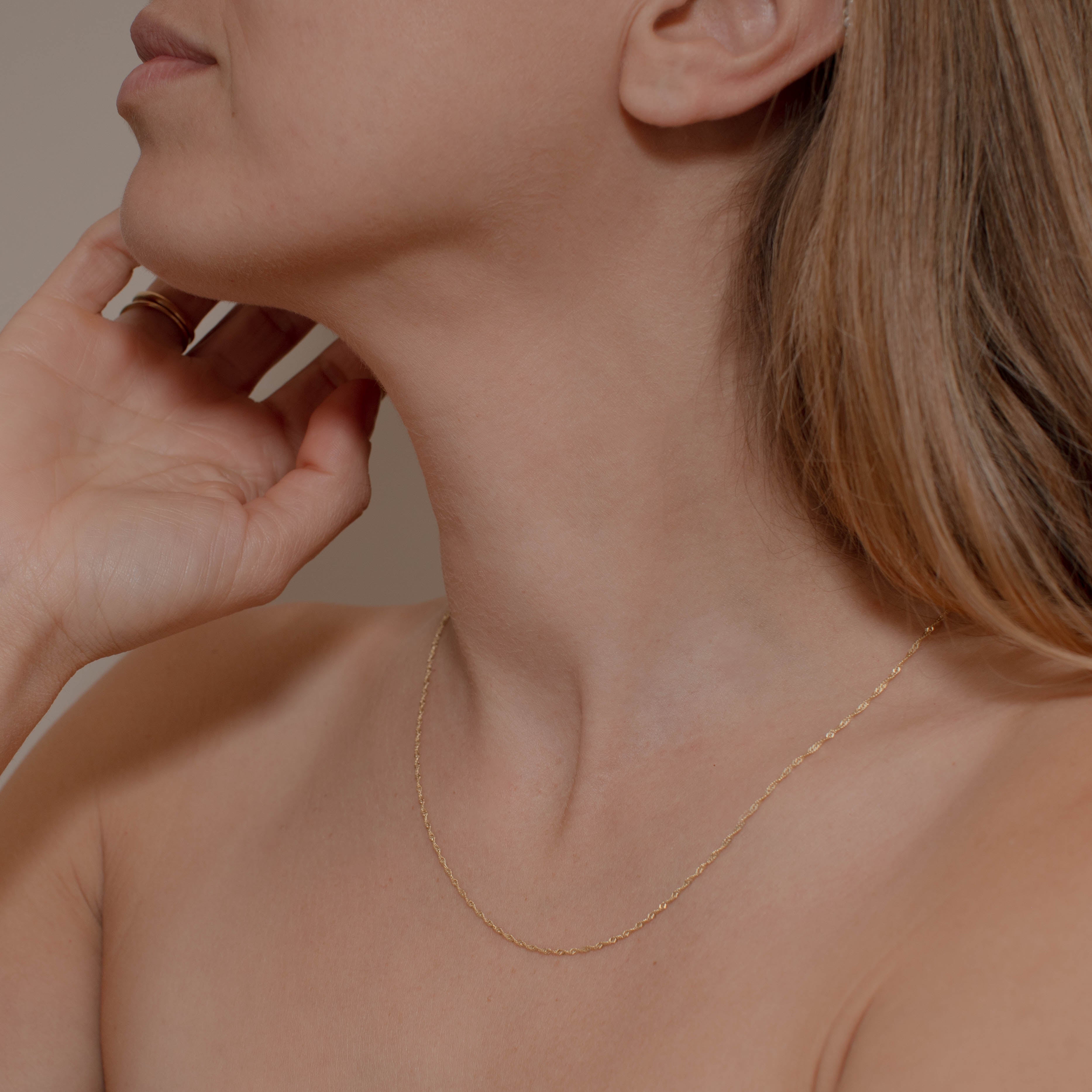 CADENA SINGAPUR 1MM ORO 10K