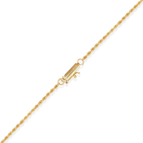 Detalle acabado en Oro 10K — Cadena Cuerda 2mm Oro 10k. RG Joyeros.