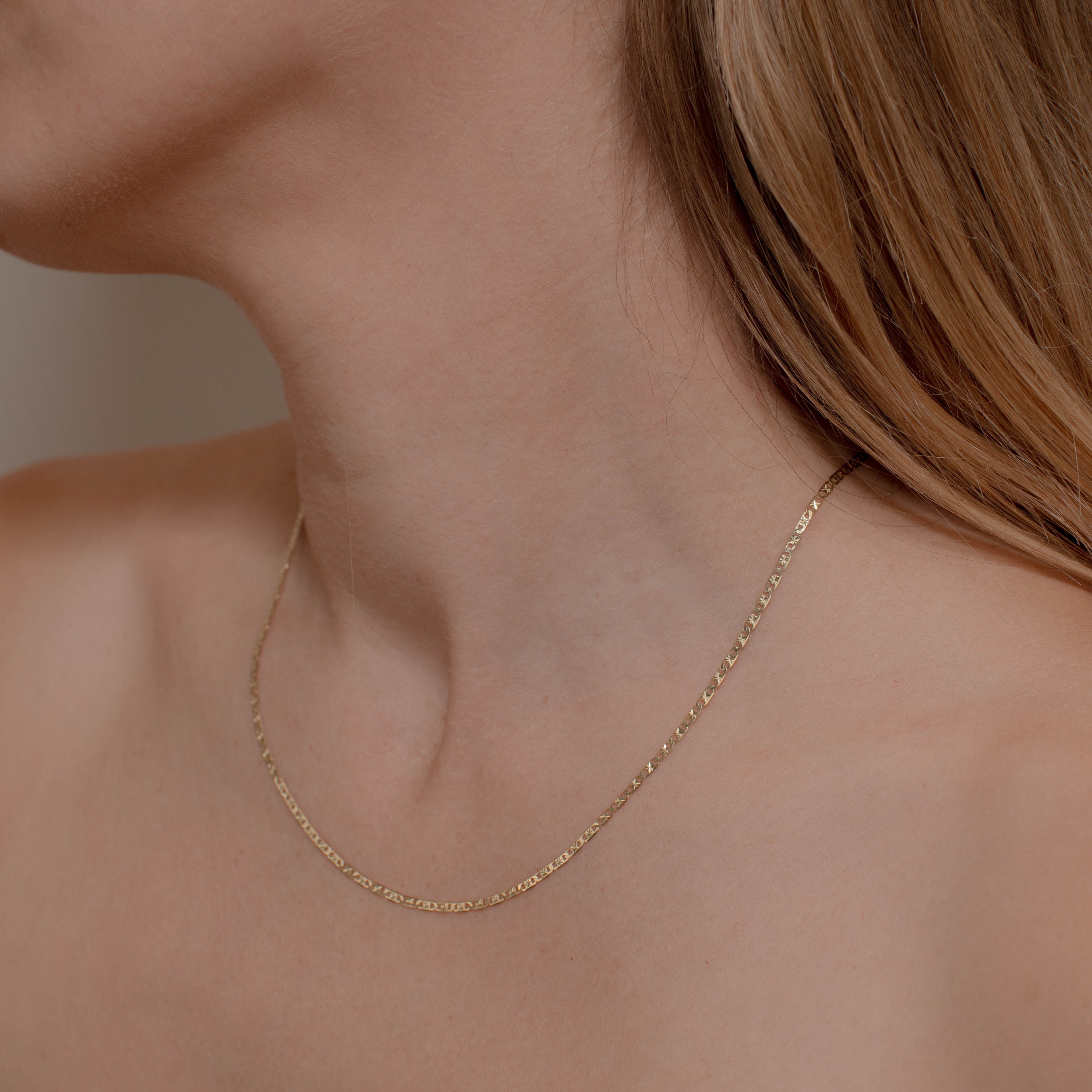 CADENA ESPEJO ASTERISCO 2MM ORO 10K