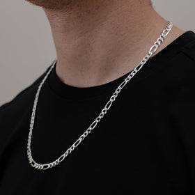 CADENA FIGARO CUBANA 6MM PLATA .925