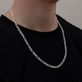 CADENA FIGARO CUBANA 3X1 5MM PLATA .925