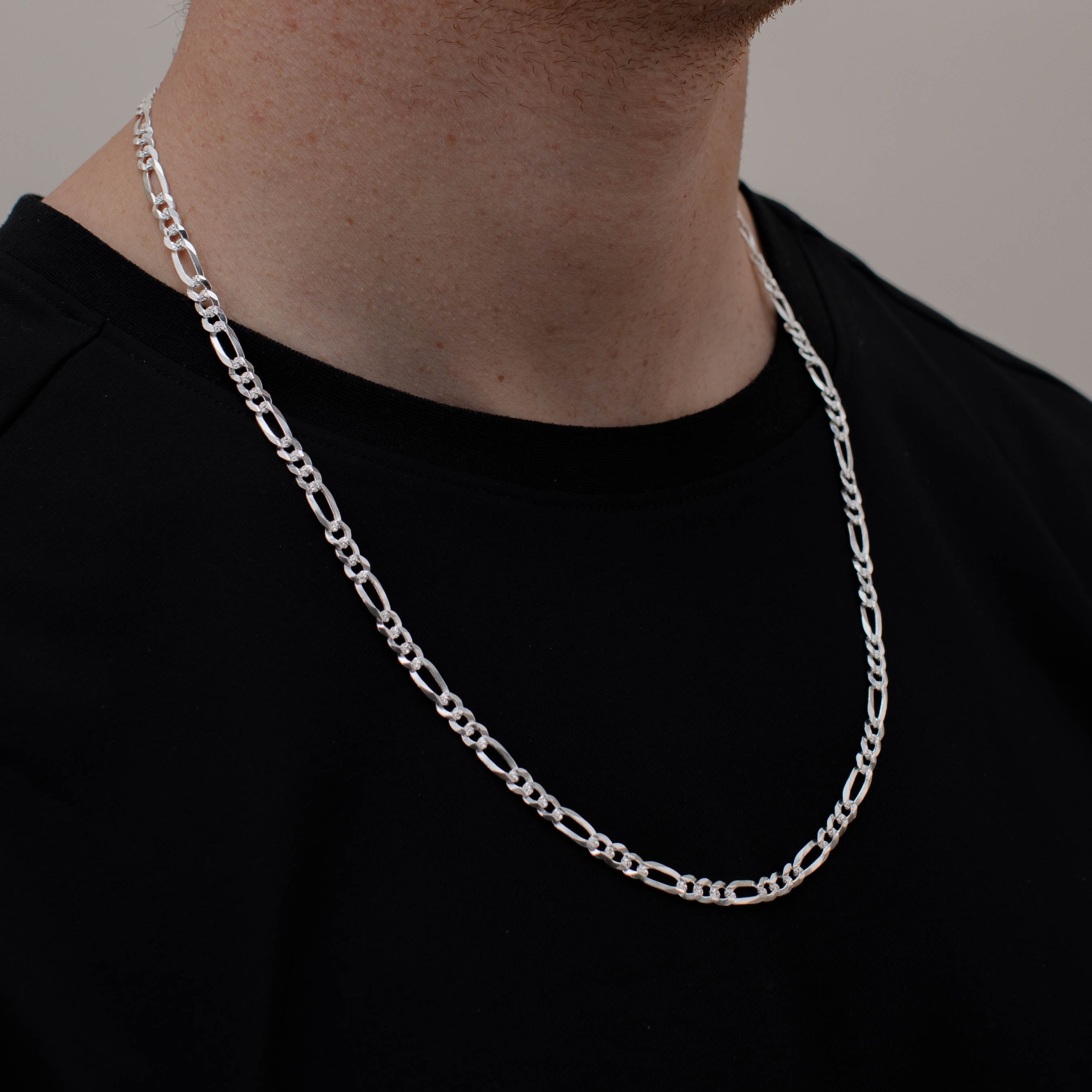 CADENA FIGARO CUBANA 3X1 5MM PLATA .925