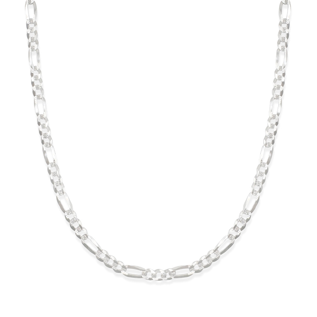 CADENA FIGARO CUBANA 3X1 5MM PLATA .925