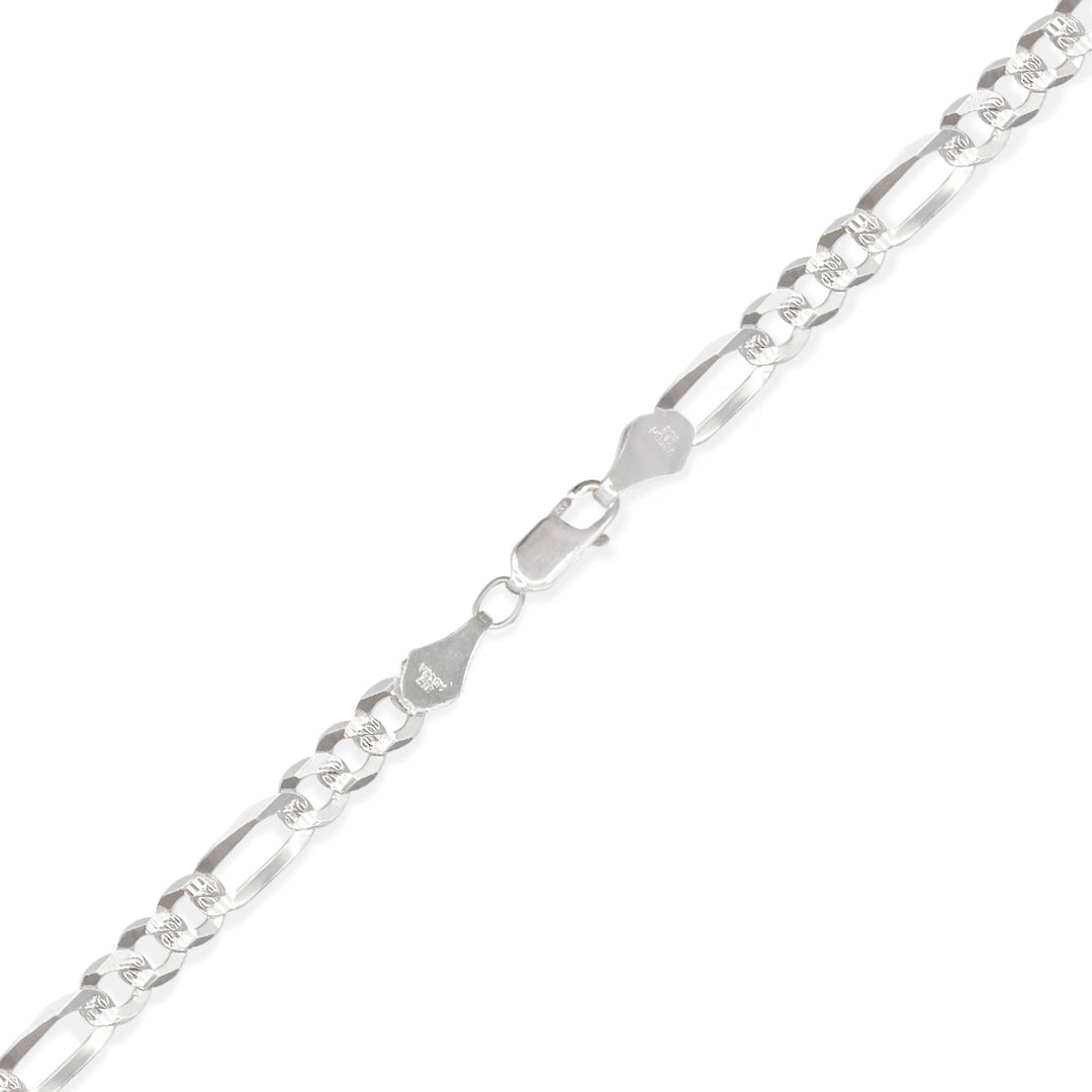 CADENA FIGARO 3X1 SUPER ZEGRINADA 6MM PLATA .925