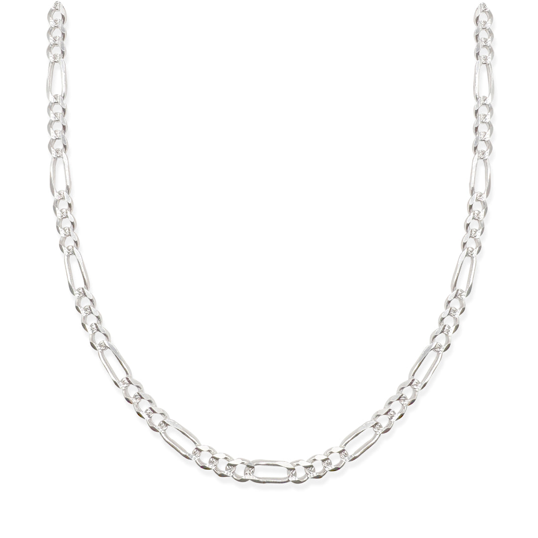 CADENA FIGARO 3X1 SUPER ZEGRINADA 6MM PLATA .925