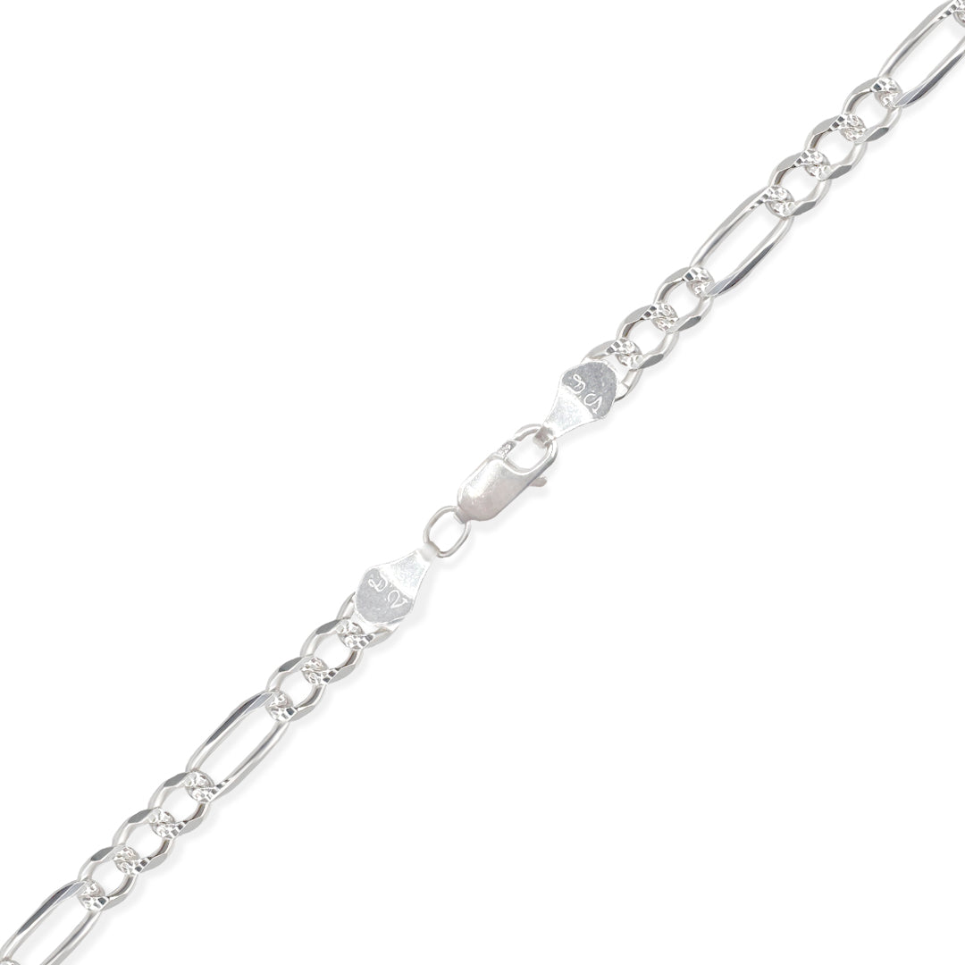 CADENA FIGARO 3X1 SUPER ZEGRINADA 5MM PLATA .925
