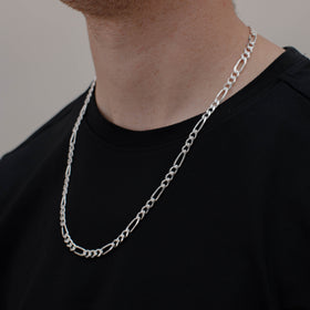 CADENA FIGARO 3X1 5MM PLATA .925