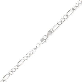cadena figaro de Plata .925 vista lateral — aretes finos para dama. RG Joyeros.