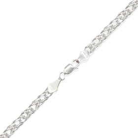 Detalle acabado rombos en Plata .925 — Cadena Doble Rombo 5mm Plata .925. RG Joyeros.