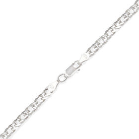 Detalle acabado rombos en Plata .925 — Cadena Doble Rombo 4mm Plata .925. RG Joyeros.