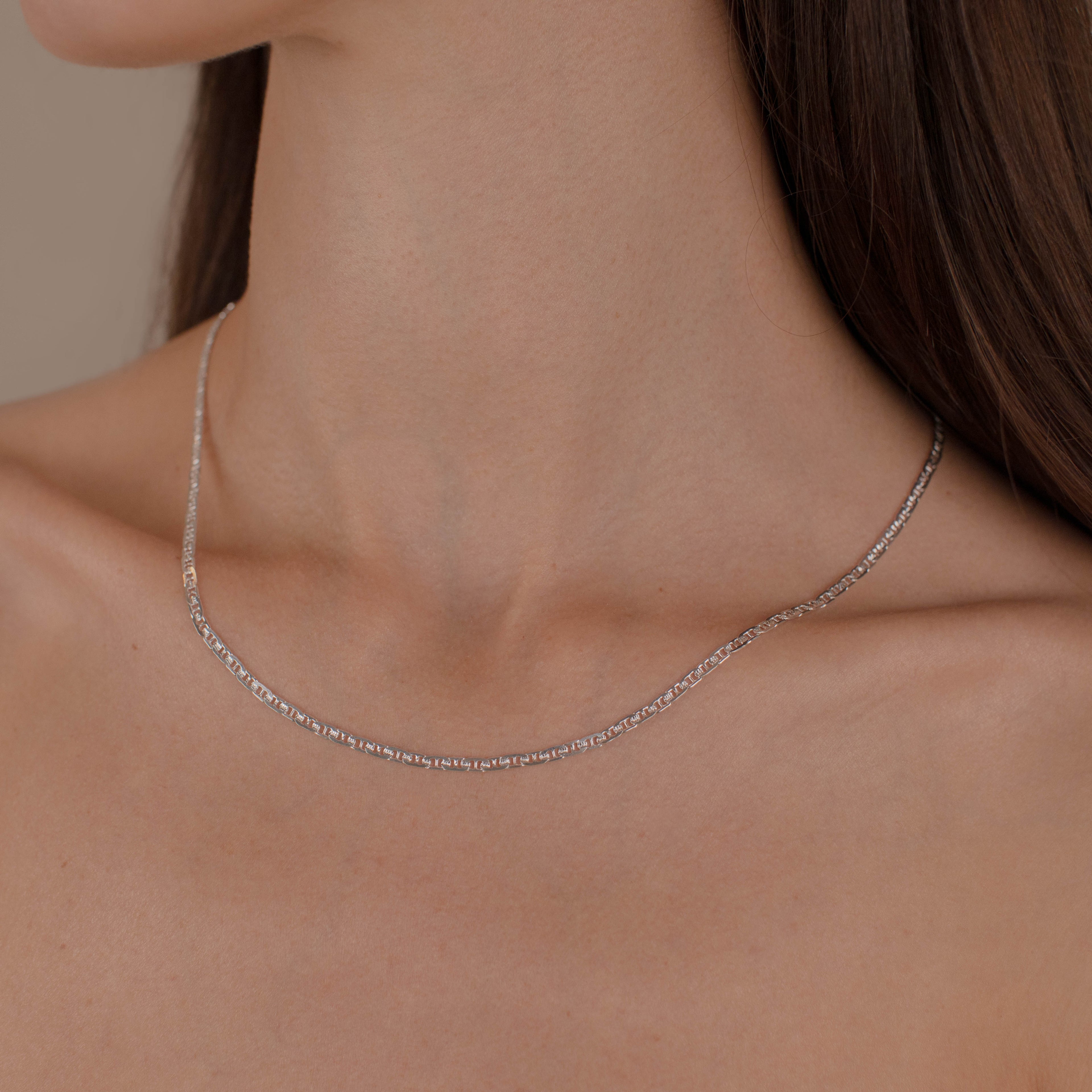 CADENA GUCCHI ANCLA MARTILLADA ZEGRINADA 3MM PLATA .925