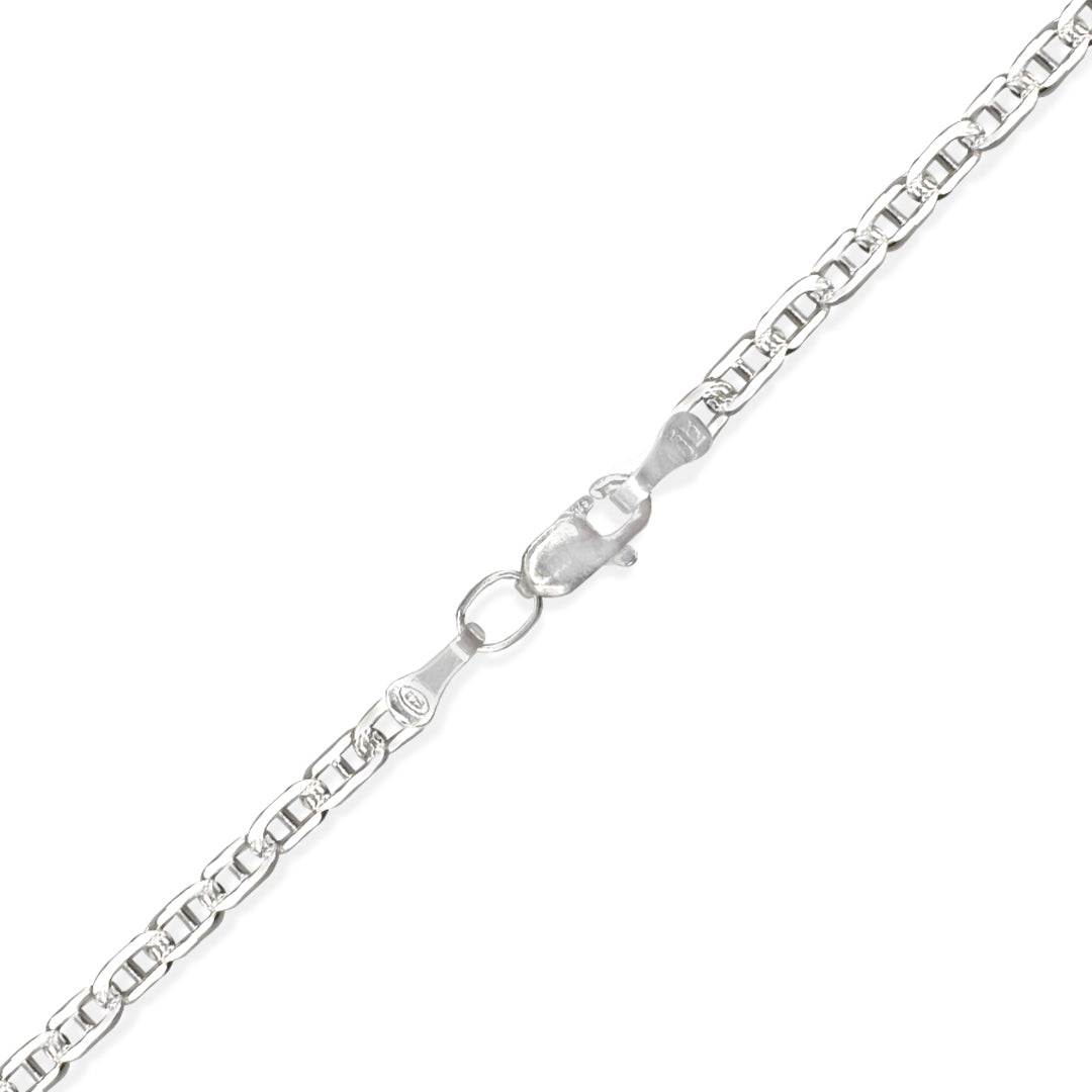 CADENA GUCCHI ANCLA MARTILLADA ZEGRINADA 3MM PLATA .925