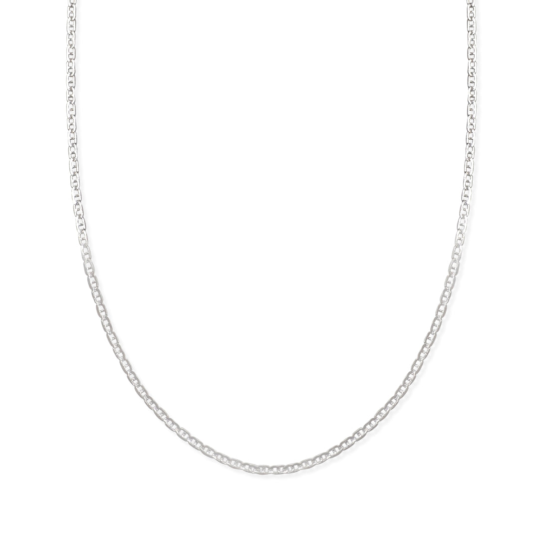 CADENA GUCHI ANCLA MARTILLADA ZEGRINADA 2MM PLATA .925