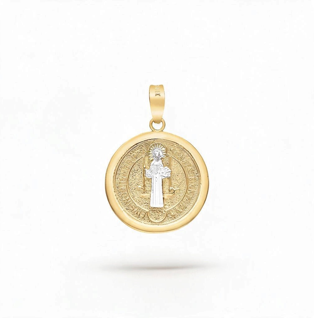 DIJE MEDALLA SAN BENITO ORO 10K