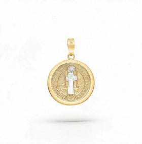 DIJE MEDALLA SAN BENITO ORO 10K