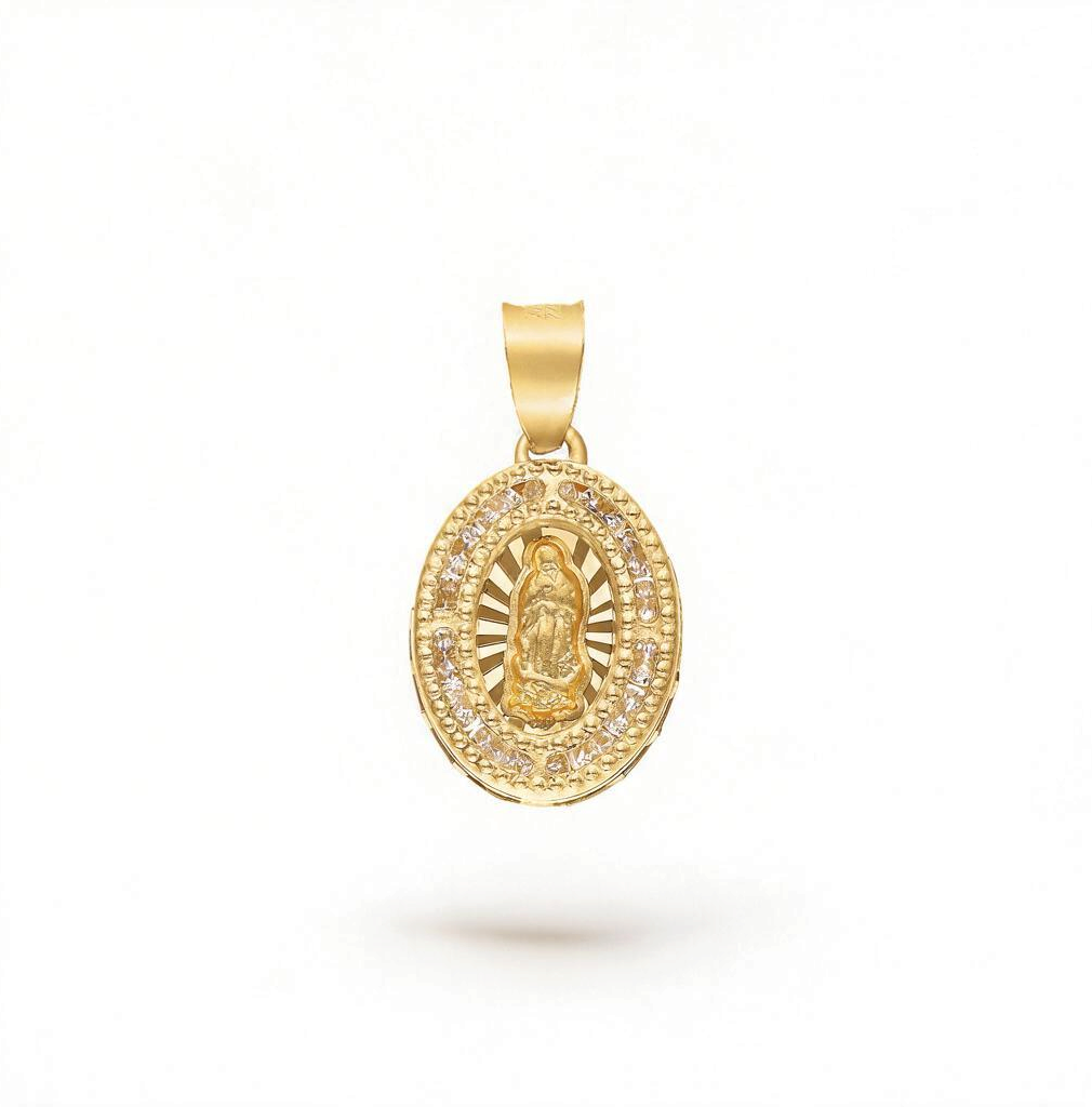 DIJE MEDALLA VIRGEN MINI ORO 10K