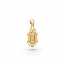 DIJE MEDALLA OVAL VIRGEN DE GUADALUPE ORO 10K