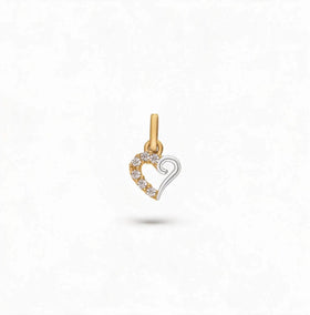 DIJE CORAZON MINI COMBINADO CON PIEDRAS ORO 10K