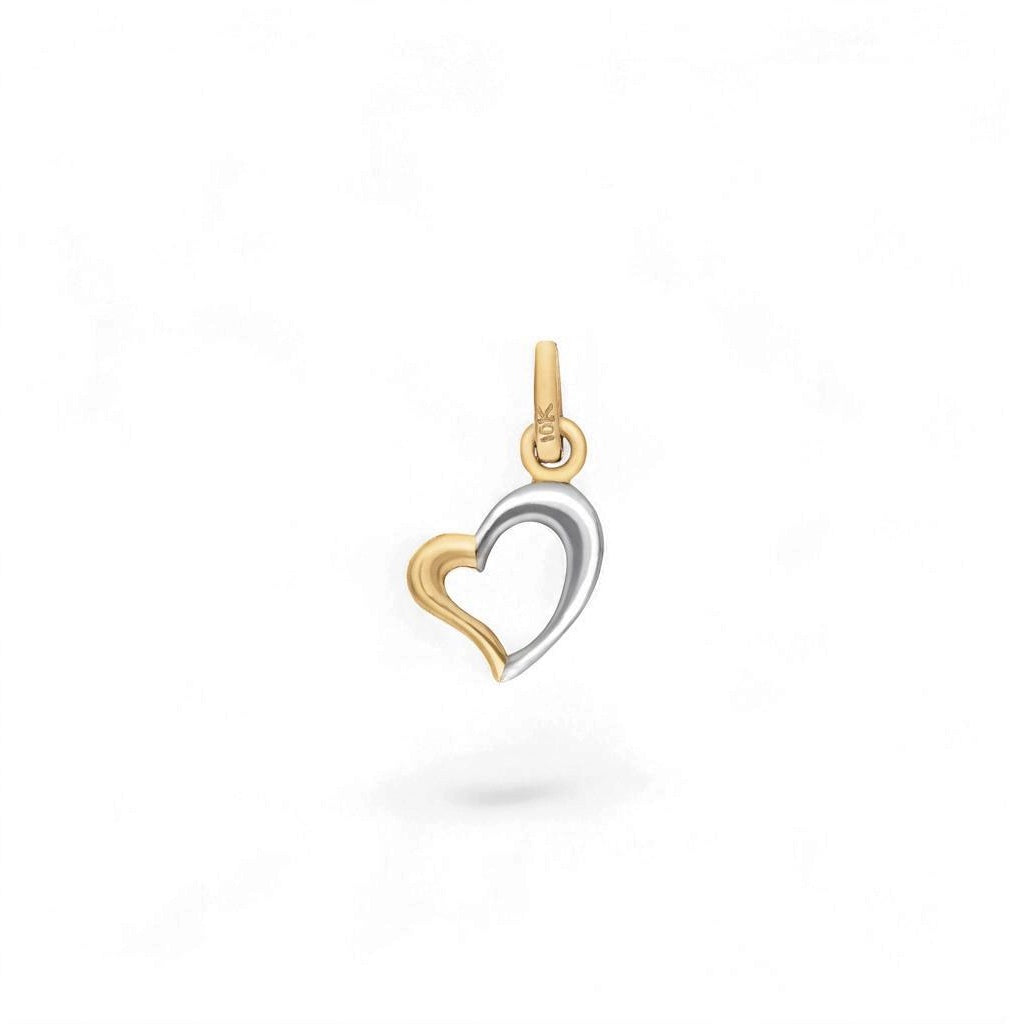 DIJE CORAZON SILUETA COMBINADO ORO 10K