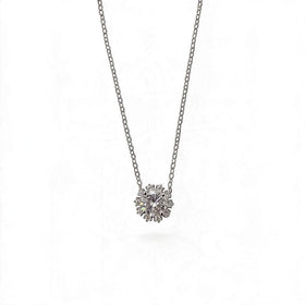 GARGANTILLA FLOR MOISSANITA PLATA .925 CON RODIO