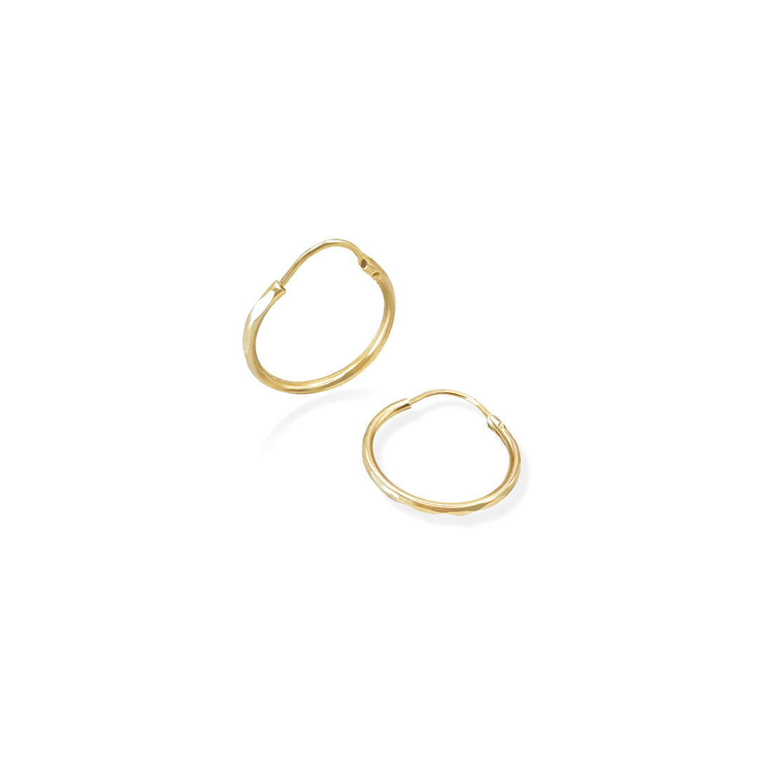 ARRACADA FACETADA 1.7CM ORO 10K