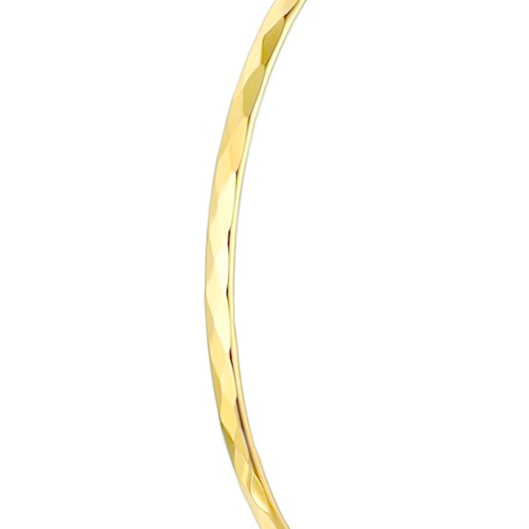 ARRACADA FACETADA 3.5CM  ORO 10K