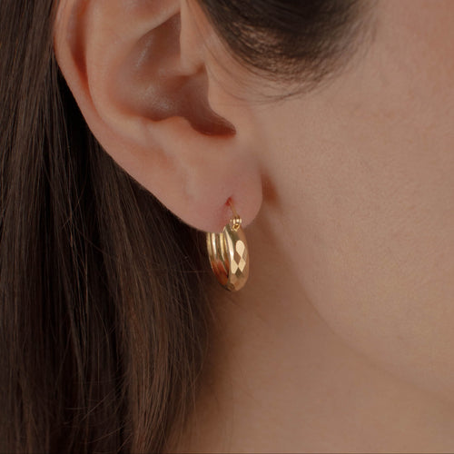 Arracada Facetada 4mm 2cm Oro 10k de Oro 10K — joyería fina para mujer, envío gratis. RG Joyeros.