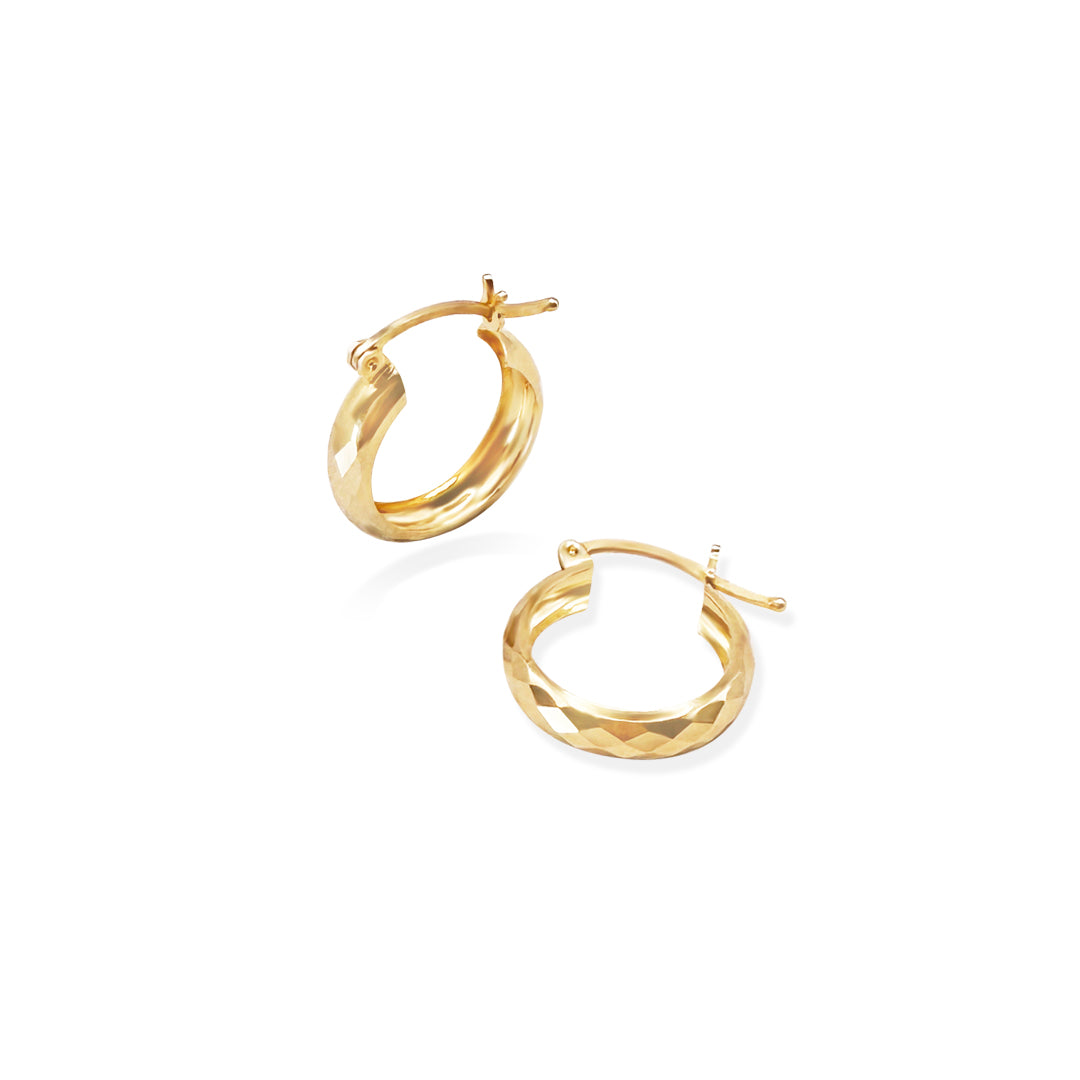 ARRACADA FACETADA 4MM 1.5CM ORO 10K