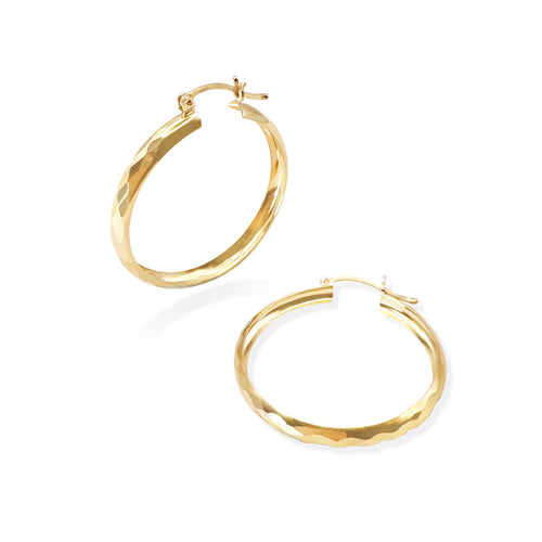 Arracada Facetada 4mm 3cm Oro 10k de Oro 10K — joyería fina para mujer, envío gratis. RG Joyeros.