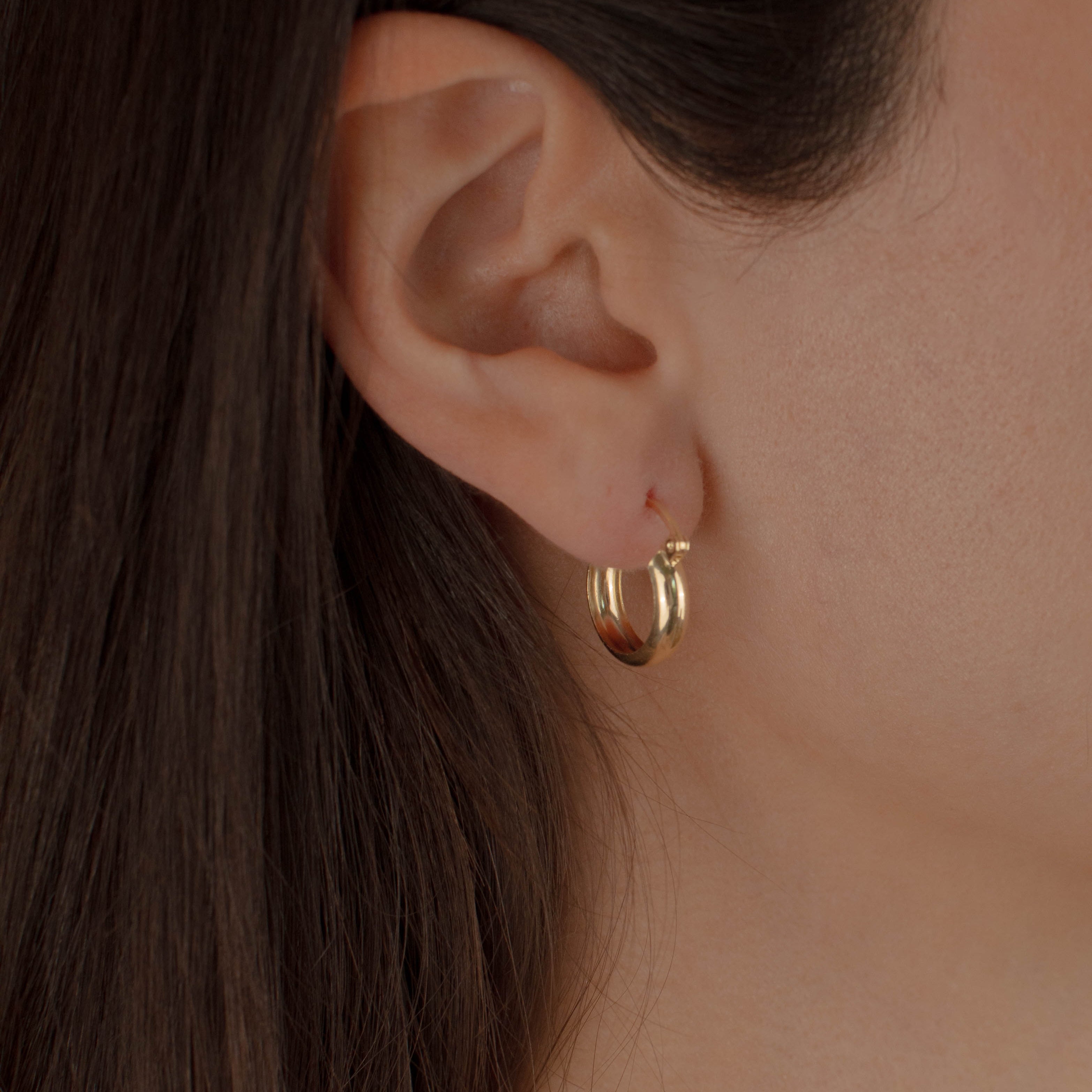 ARRACADA LISA 4MM 1CM ORO 10K