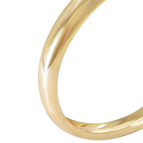 arracada lisa de Oro 10K vista lateral — aretes finos para dama. RG Joyeros.